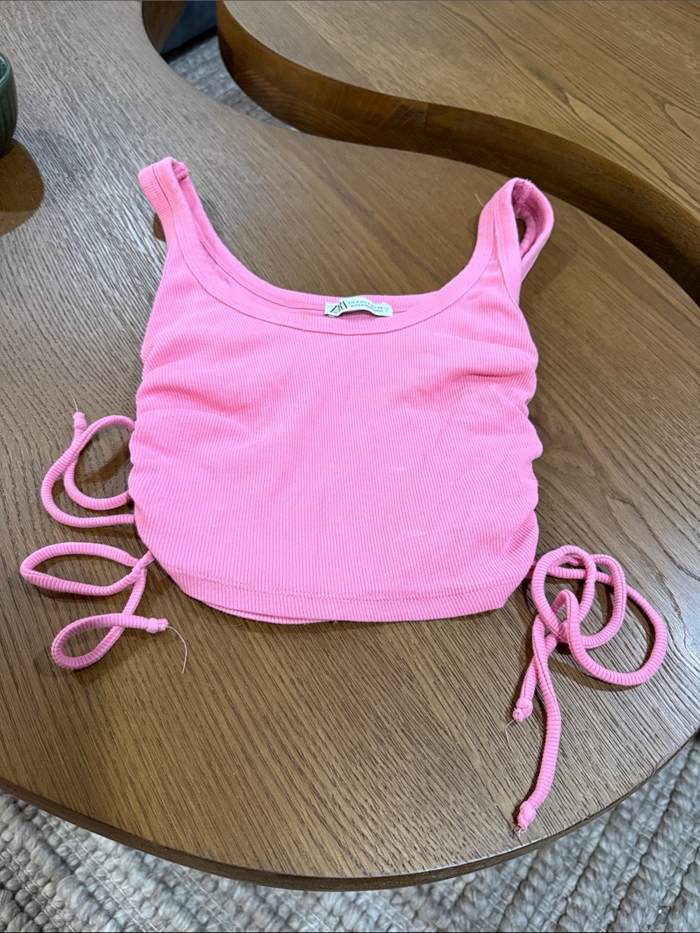 Pink Zara cinched crop top